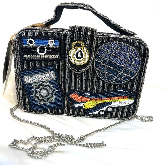 🛫🌏MADE IN INDIA Viral Beaded Travel Themed Crossbody Bag🌏🛫NWT - Picture 3 of 14